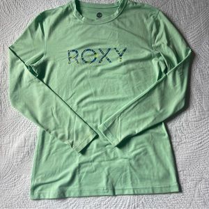 Roxy mint green rash guard • medium • longsleeve
